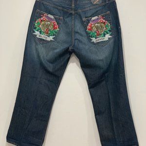 Ed Hardy || Alive & Aware Rhinestone Jeans